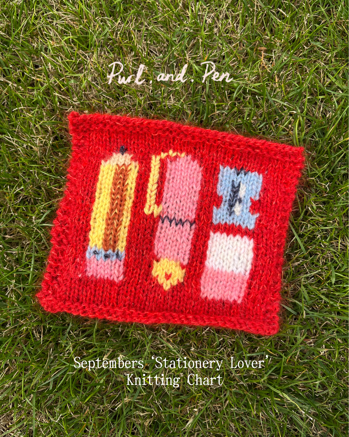 'Stationery Lover' Digital Knitting Chart (Septembers Knit Square)