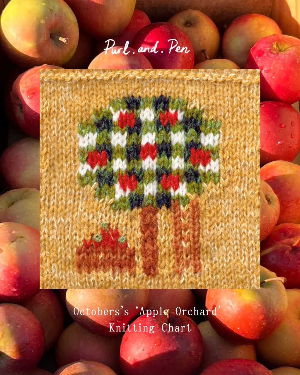 'Apple Orchard' Digital Knitting Chart (Octobers Knit Square)