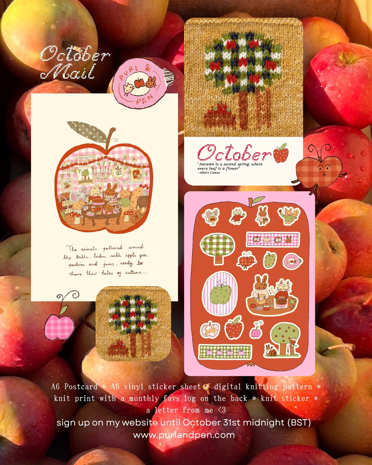 Purl and Pen Snail Mail Club Monthly Subscription